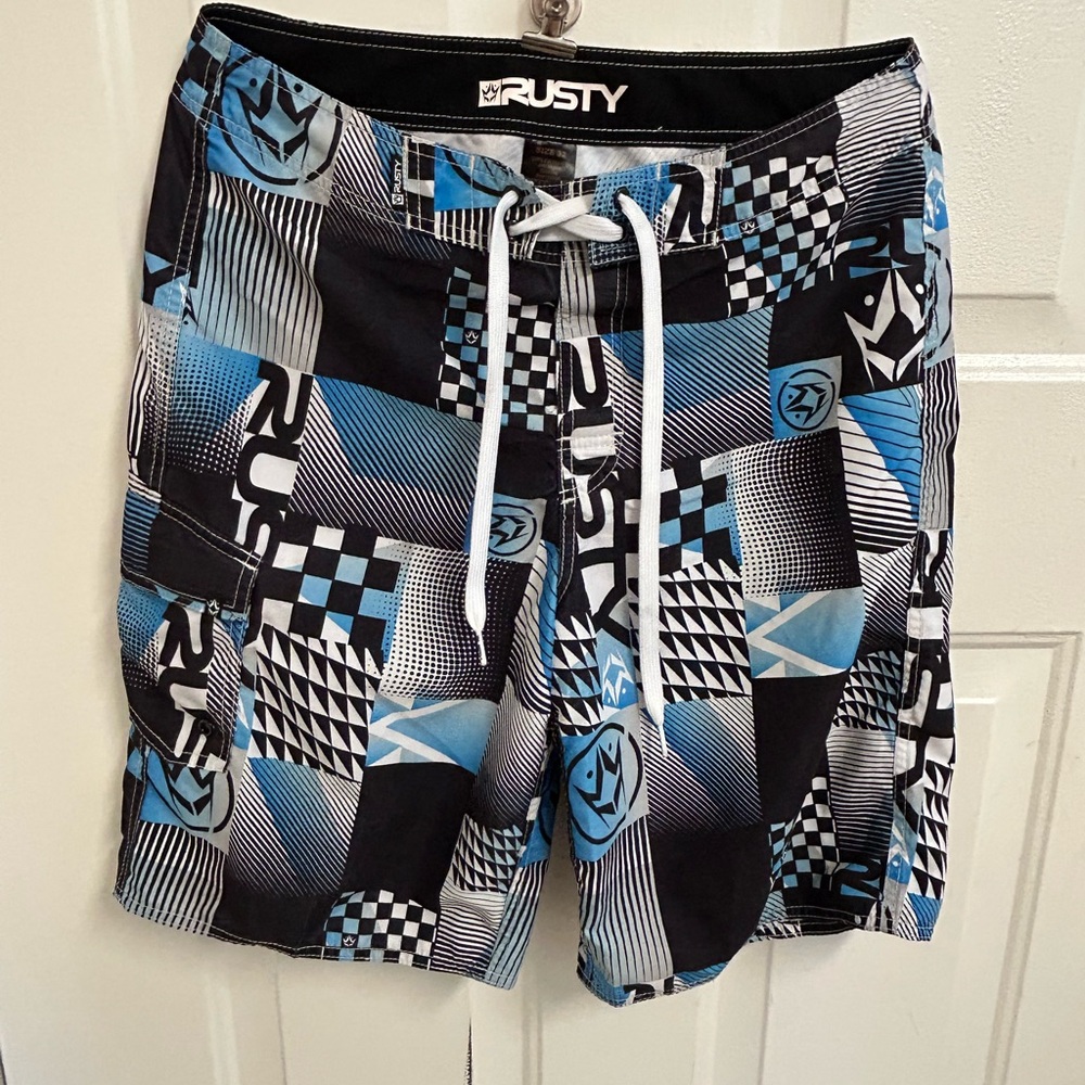 π Rusty Blue and Black Board Shorts π